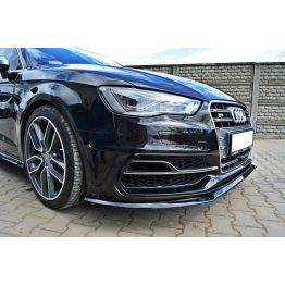 Накладка сплиттер на передний бампер на Audi A3 8V S-Line / S3 8V Sportback